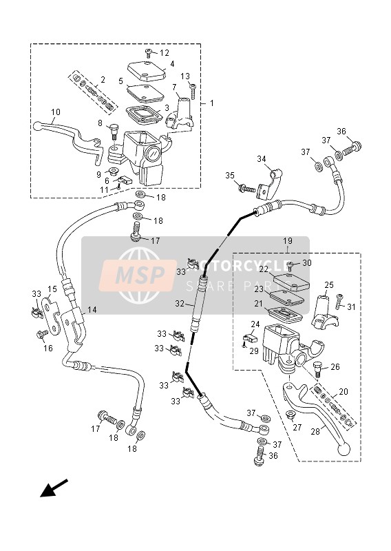 Yamaha YP250R 2013 Front Master Cylinder for a 2013 Yamaha YP250R